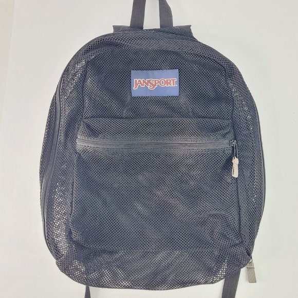 Jansport Black Mesh Stadium Friendly Backpack - Picture 1 of 13